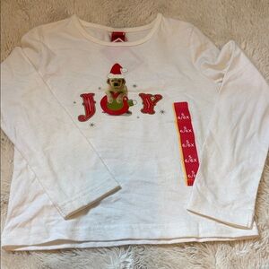 Target White Long Sleeve Kids Tee with Joyful Holiday Design
